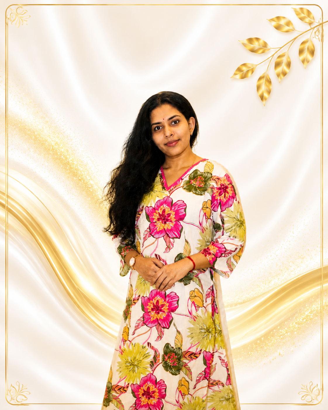 Premium Fabric Floral Printed Kurti with Palazzo