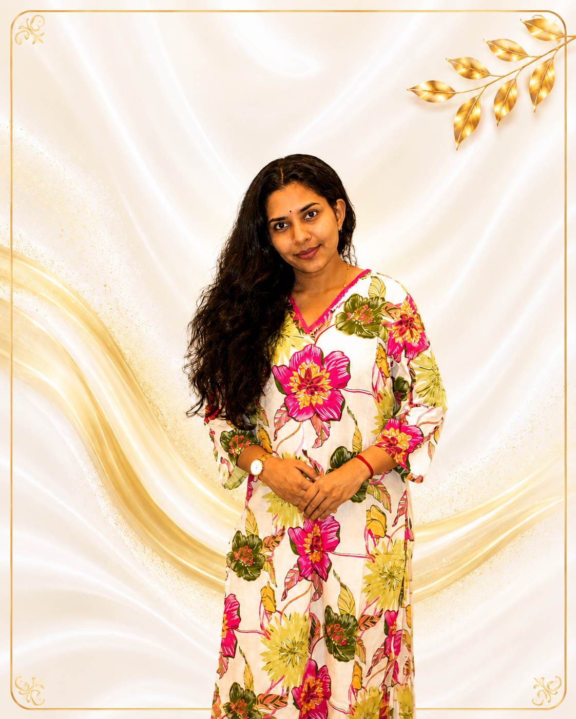 Premium Fabric Floral Printed Kurti with Palazzo
