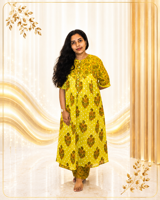 Exquisite Cotton Fabric Anarkkali with Palazzo