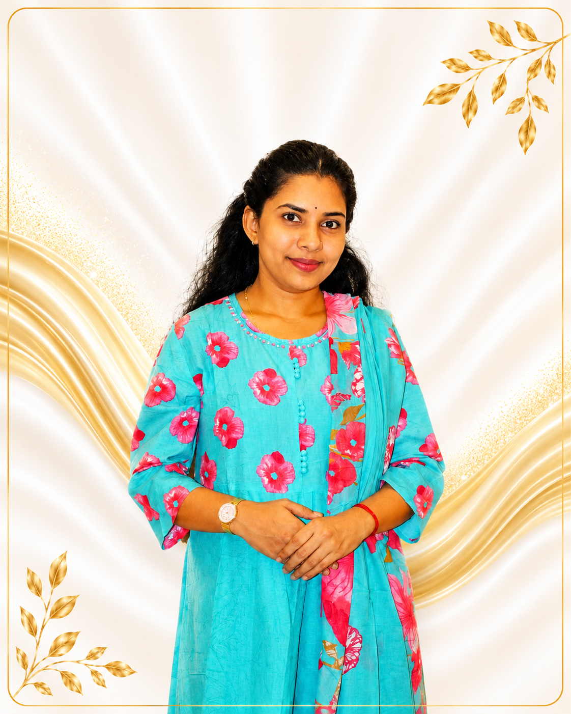 Premium Floral Print Anarkkali with Dupatta