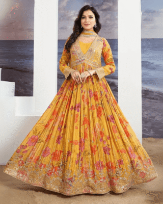 Floral Printed Anarkali Kurti