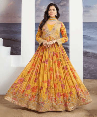 Floral Printed Anarkali Kurti